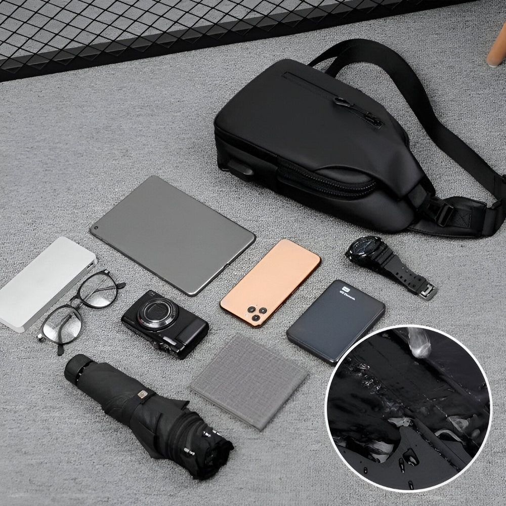 Frendorf | MetroFlex Crossbody Bag - Verstellbare Cross Body Bag Men - Modische Crossbody Bag Schwarz