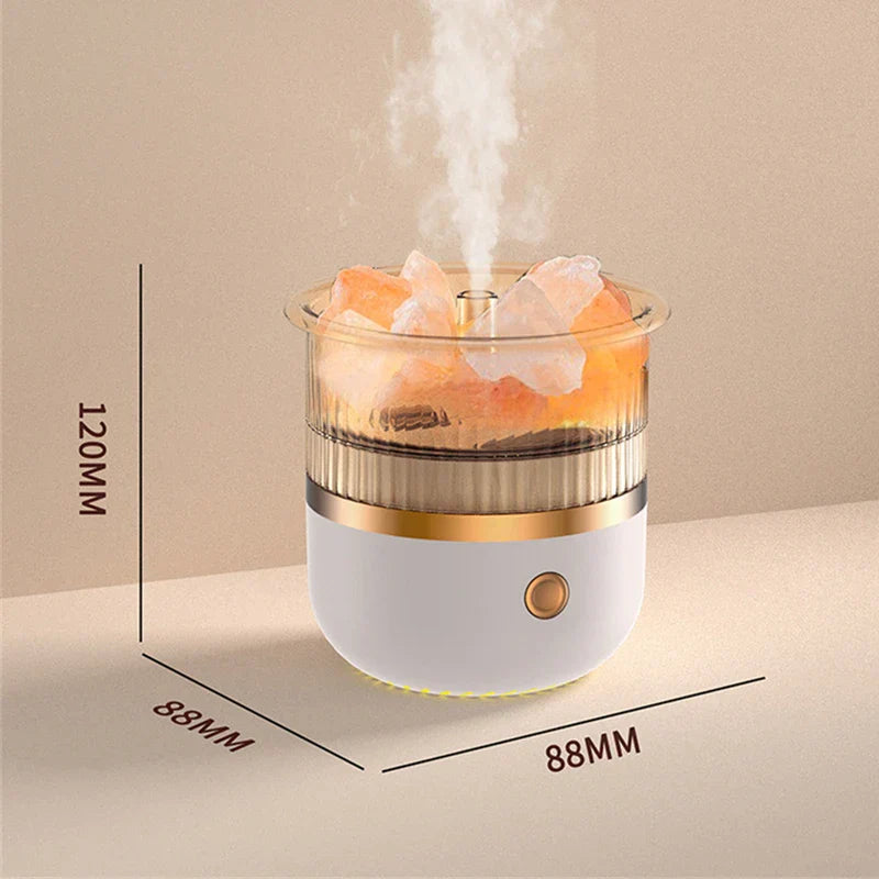 Himalaya Salzkrystalllampe & Ätherischer Öl Diffusor, USB Ultraschall Luftbefeuchter für Zuhause & Büro