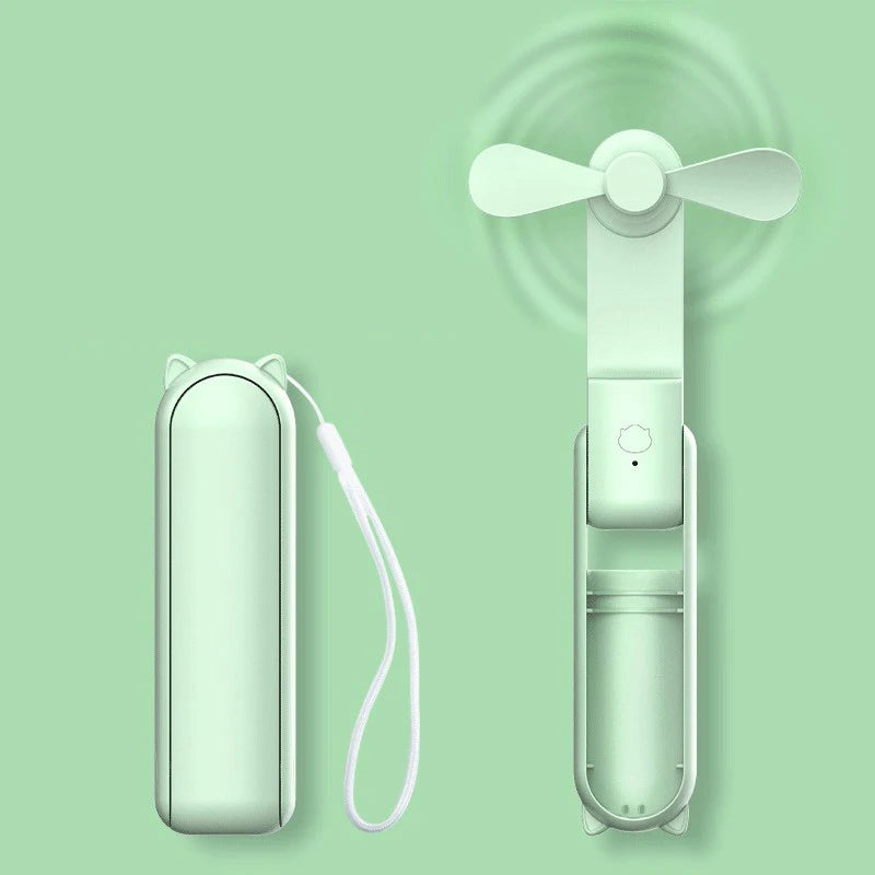 Frendorf | Wiederaufladbarer USB Ventilator mit Powerbank-Funktion und zusammenklappbarem Griff