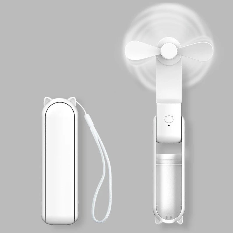 Frendorf | Wiederaufladbarer USB Ventilator mit Powerbank-Funktion und zusammenklappbarem Griff