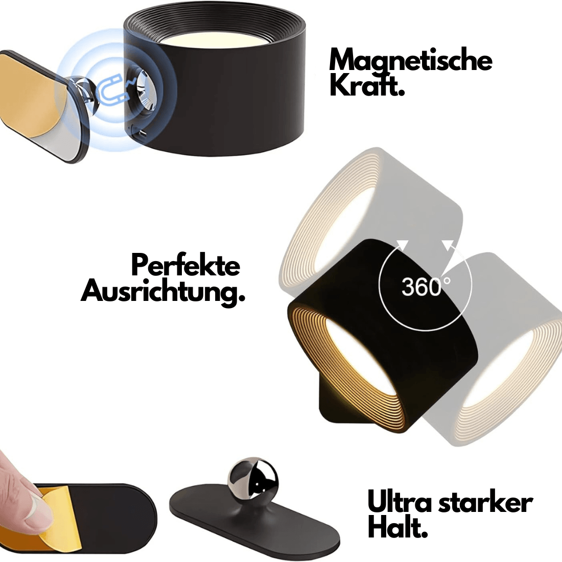 Frendorf | 360° kabellose wiederaufladbare Wandleuchte