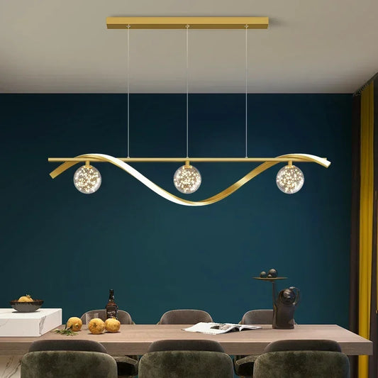 Moderne Schwarz Gold Glas Ball Led Beleuchtung Anhänger Kronleuchter Dekoration für Innen