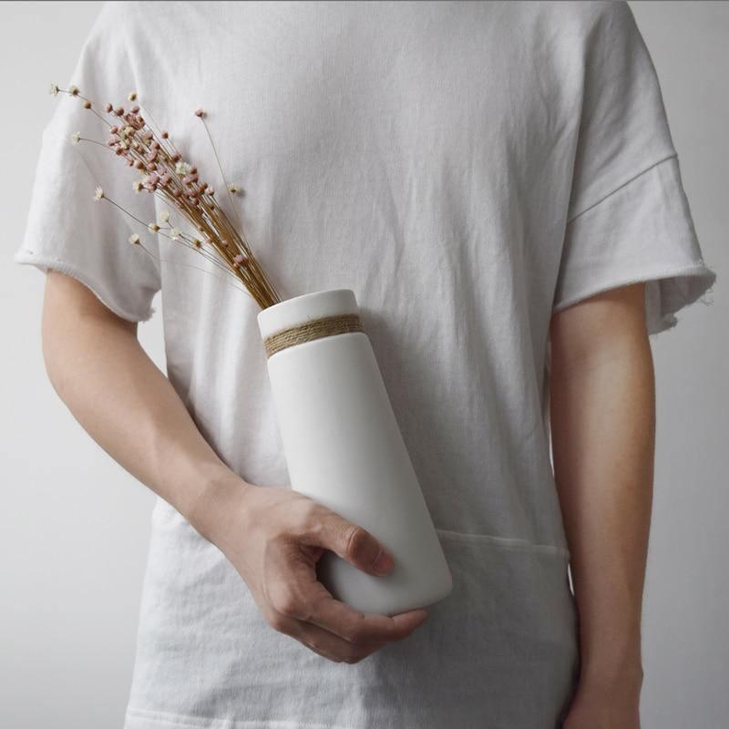 Frendorf | ClayMatte Moderne Keramik Blumenvase | Mattes Finish | Dekoration für Zuhause