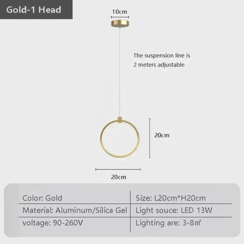 Elegante Doppelte Ring Hängeleuchte | DuoGlow