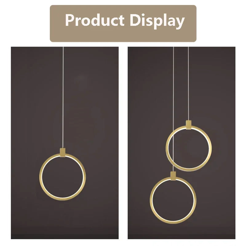 Elegante Doppelte Ring Hängeleuchte | DuoGlow