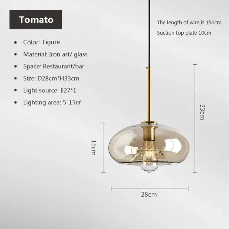 NordicGlas - Moderne Skandinavische Glas Hängeleuchte für Esszimmer und Wohnzimmer