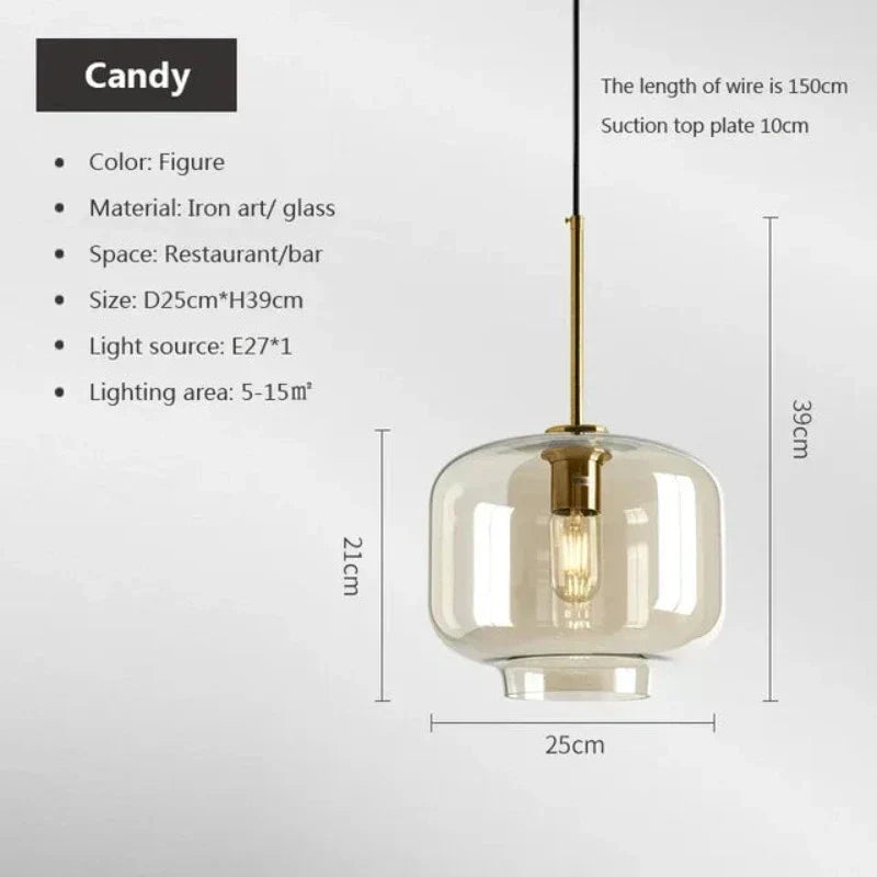 NordicGlas - Moderne Skandinavische Glas Hängeleuchte für Esszimmer und Wohnzimmer