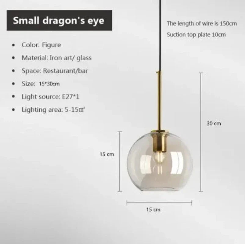 NordicGlas - Moderne Skandinavische Glas Hängeleuchte für Esszimmer und Wohnzimmer
