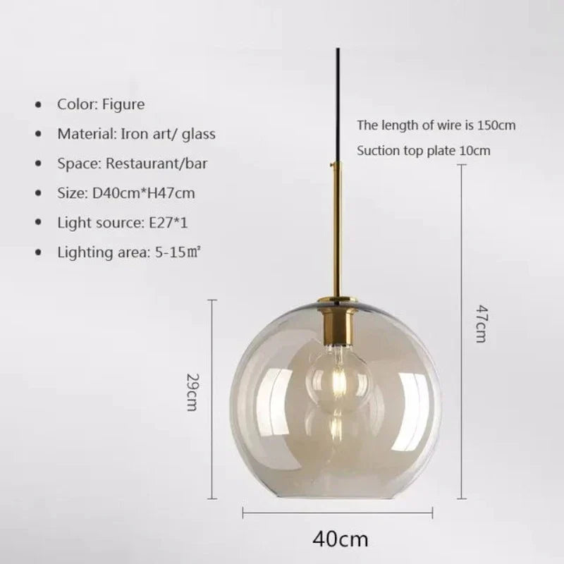 NordicGlas - Moderne Skandinavische Glas Hängeleuchte für Esszimmer und Wohnzimmer
