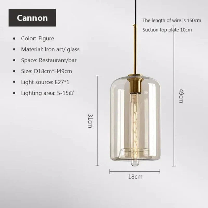 NordicGlas - Moderne Skandinavische Glas Hängeleuchte für Esszimmer und Wohnzimmer