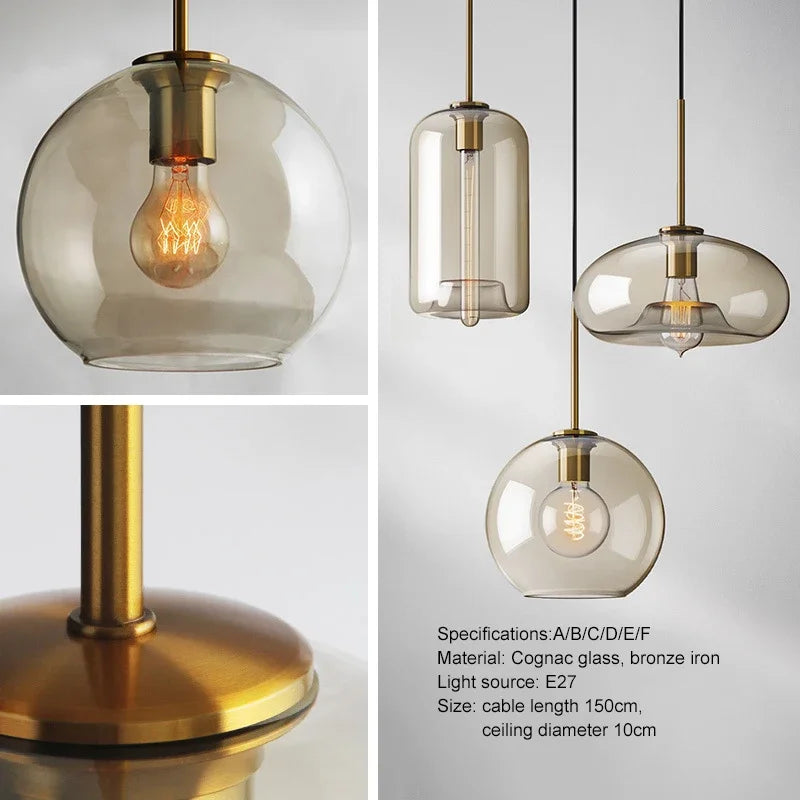 NordicGlas - Moderne Skandinavische Glas Hängeleuchte für Esszimmer und Wohnzimmer