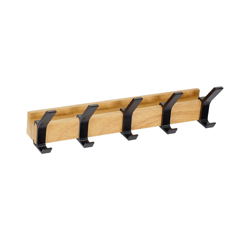 Frendorf | Wandgarderobe mit beweglichen Haken – Skandinavisches Design aus Holz Metall