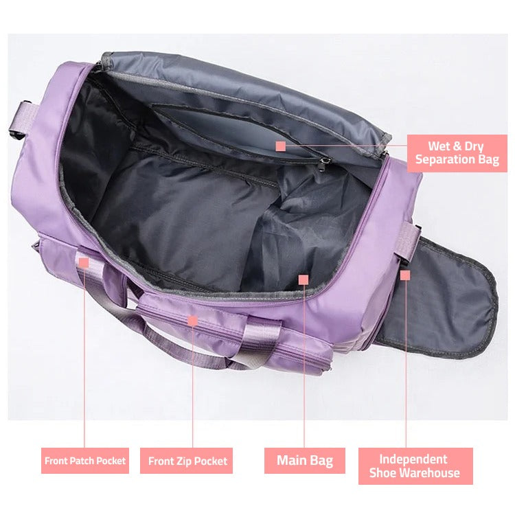 Frendorf | Multi-Taschen Reisetasche, Sport- und Gymnastik-Duffle mit separatem Schuhfach