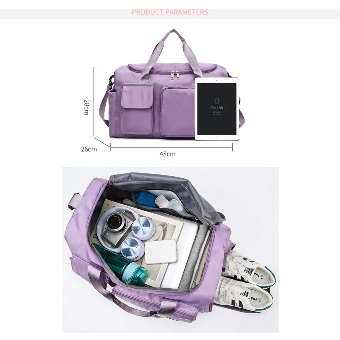 Frendorf | Multi-Taschen Reisetasche, Sport- und Gymnastik-Duffle mit separatem Schuhfach