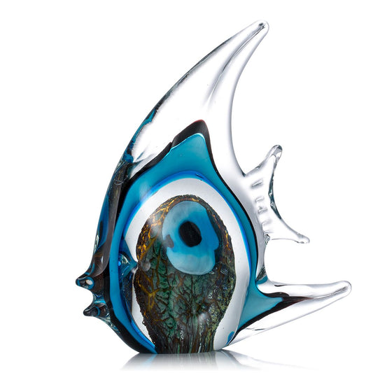 Mehrfarbig Gepunktet Tropischer Fisch Delikate Glas Skulptur Elegante Wohnungsdekoration Glas Fisch Exquisite Raum Wohnungsdekoration Handwerk