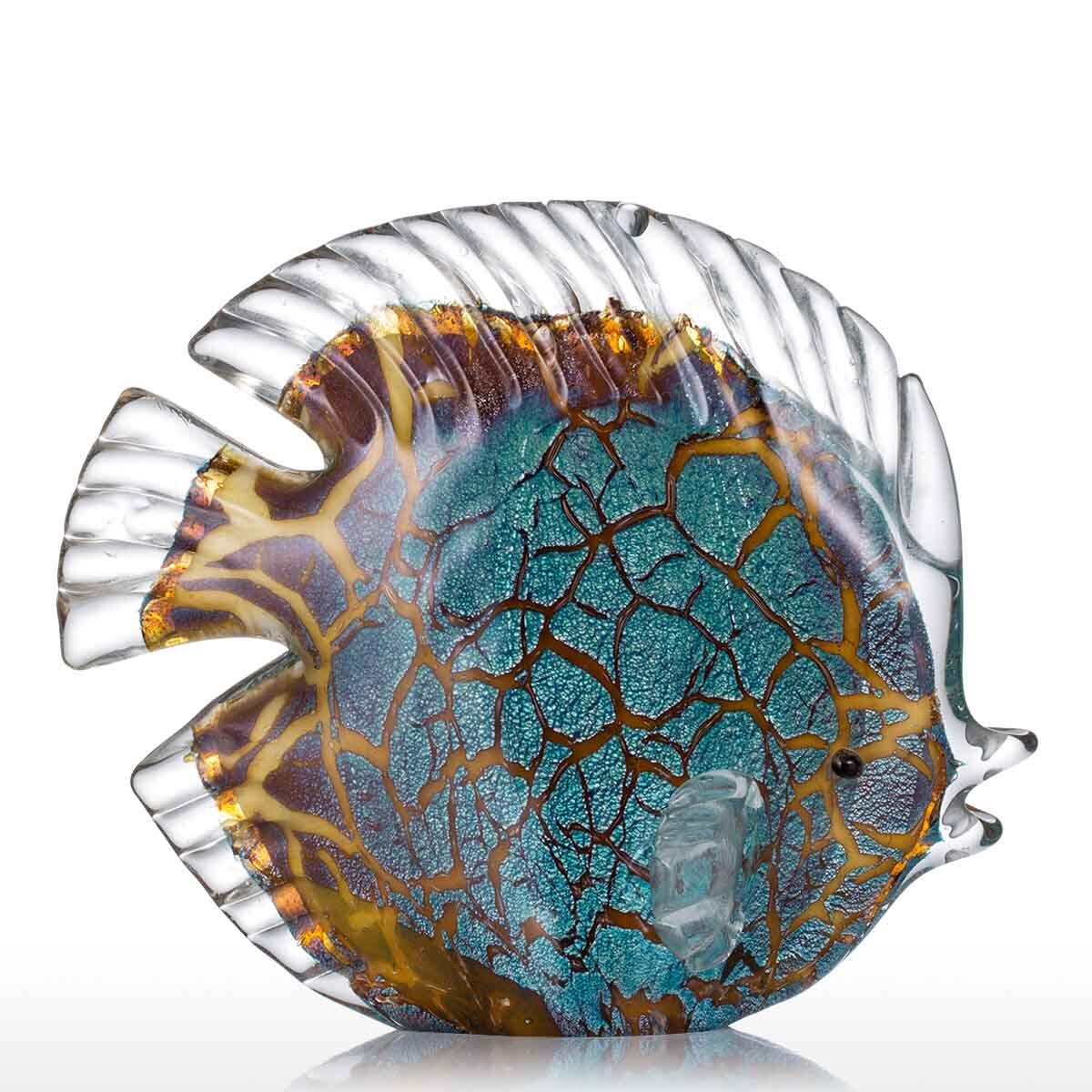 Mehrfarbig Gepunktet Tropischer Fisch Delikate Glas Skulptur Elegante Wohnungsdekoration Glas Fisch Exquisite Raum Wohnungsdekoration Handwerk