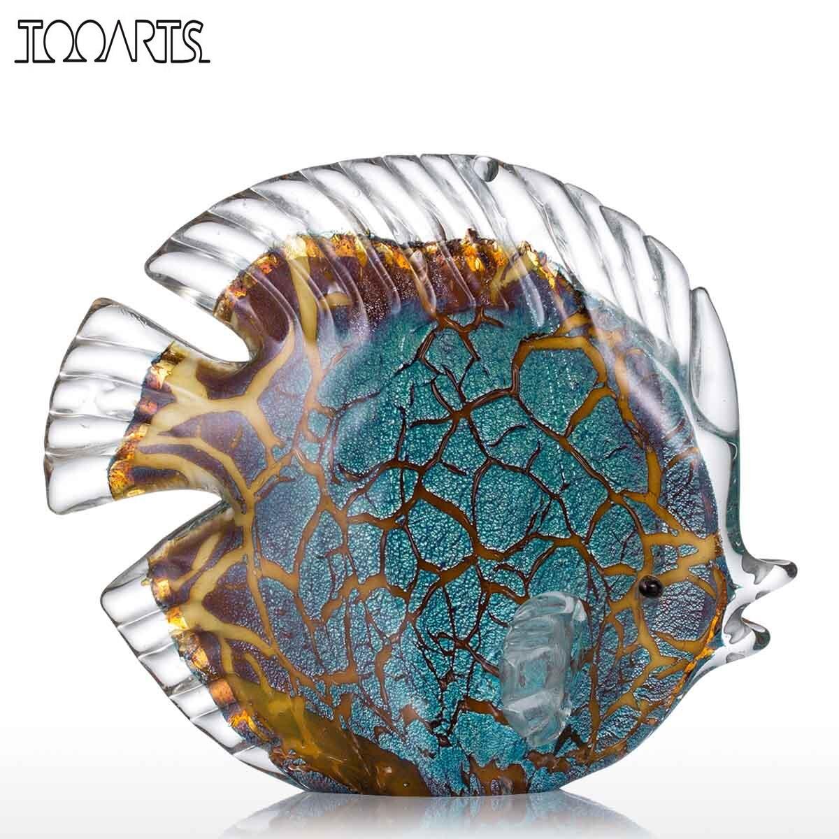 Mehrfarbig Gepunktet Tropischer Fisch Delikate Glas Skulptur Elegante Wohnungsdekoration Glas Fisch Exquisite Raum Wohnungsdekoration Handwerk