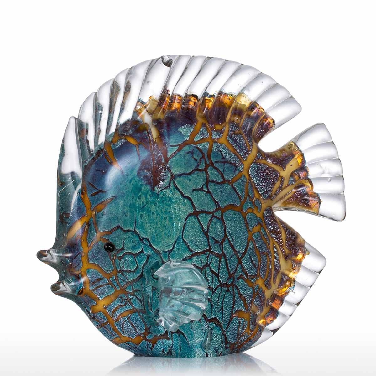 Mehrfarbig Gepunktet Tropischer Fisch Delikate Glas Skulptur Elegante Wohnungsdekoration Glas Fisch Exquisite Raum Wohnungsdekoration Handwerk