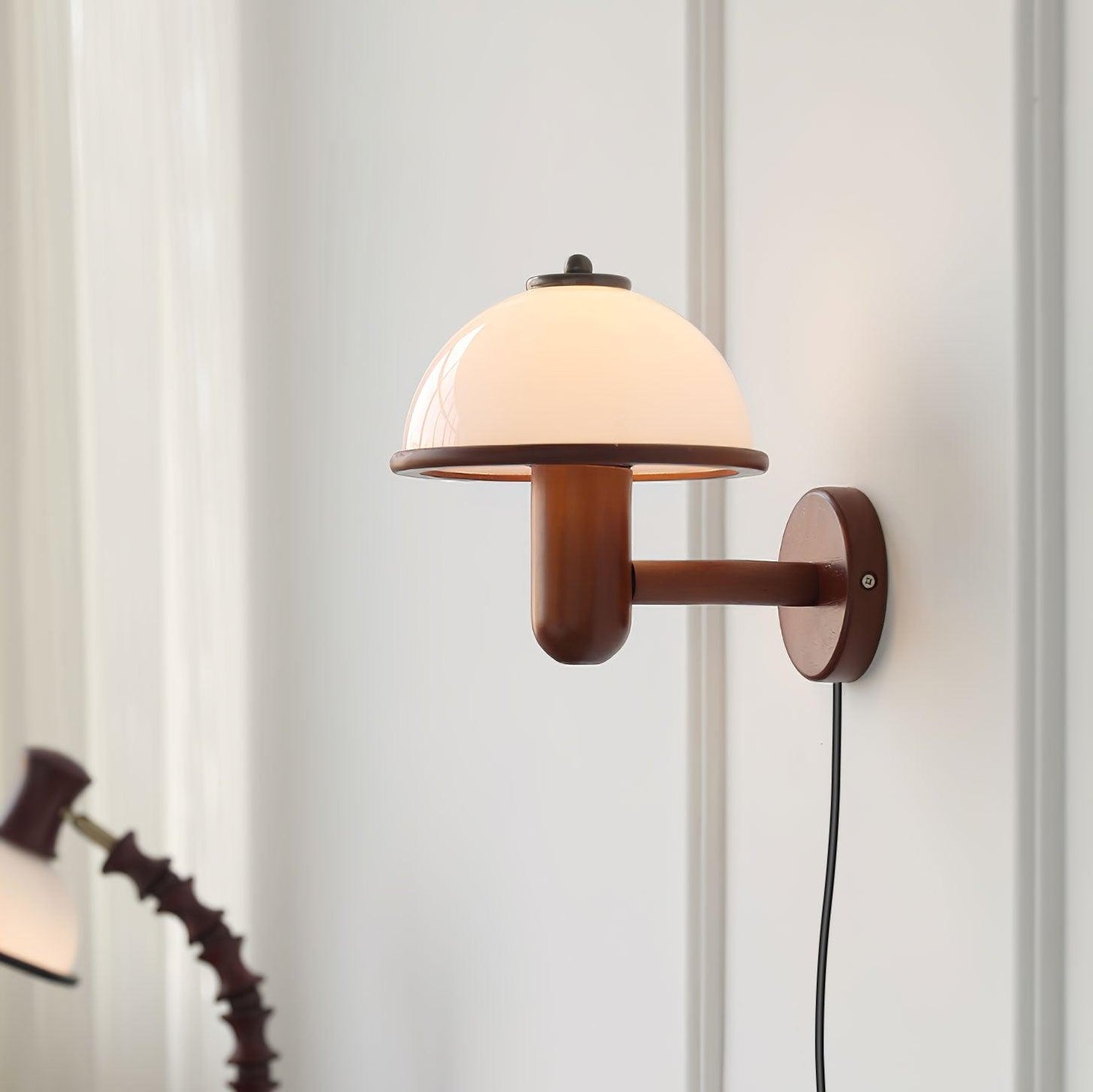 Frendorf | AetherWood Pilz Holz Wandleuchte | Handgefertigt | Rustikales Design | Wandbeleuchtung für Wohnzimmer & Schlafzimmer