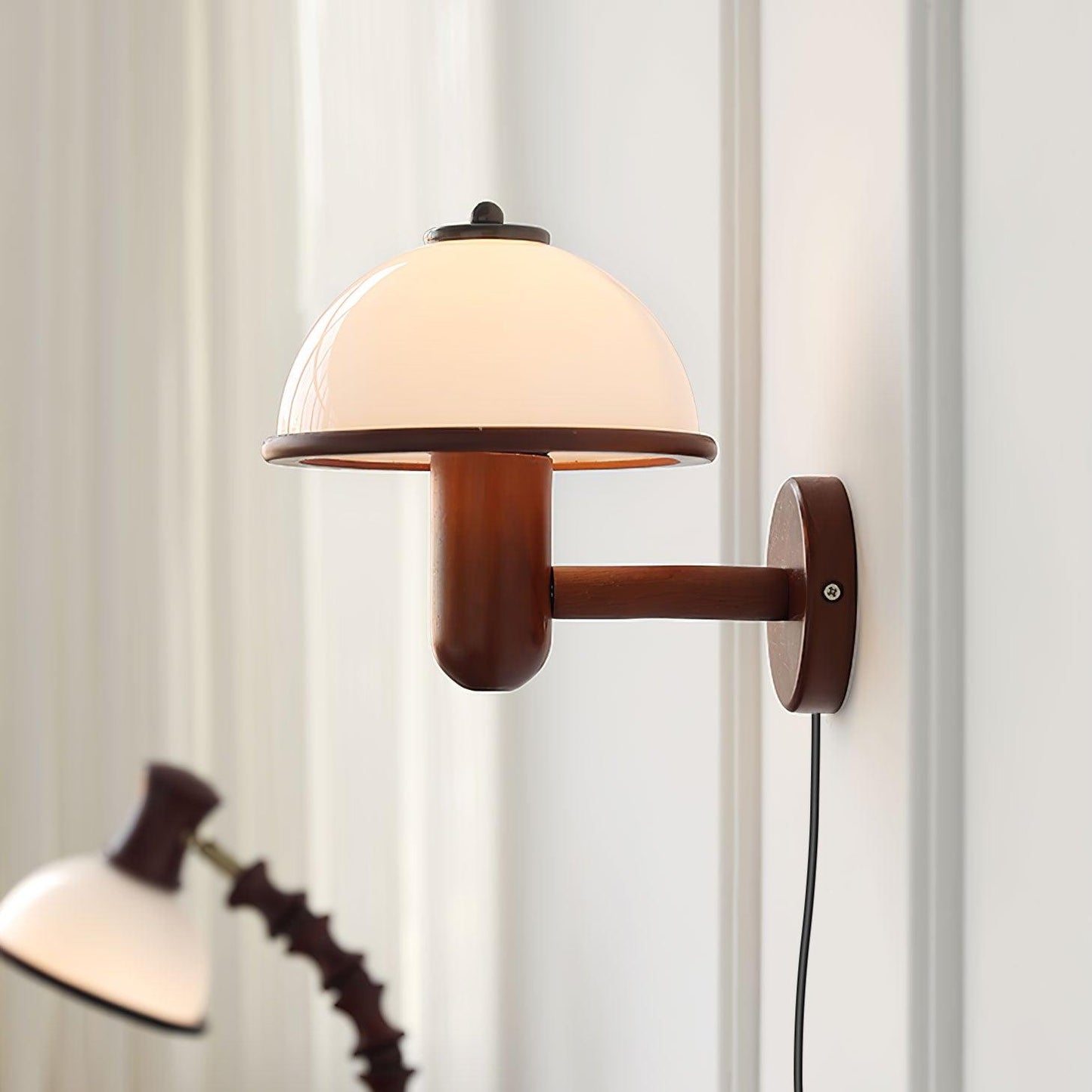 Frendorf | AetherWood Pilz Holz Wandleuchte | Handgefertigt | Rustikales Design | Wandbeleuchtung für Wohnzimmer & Schlafzimmer