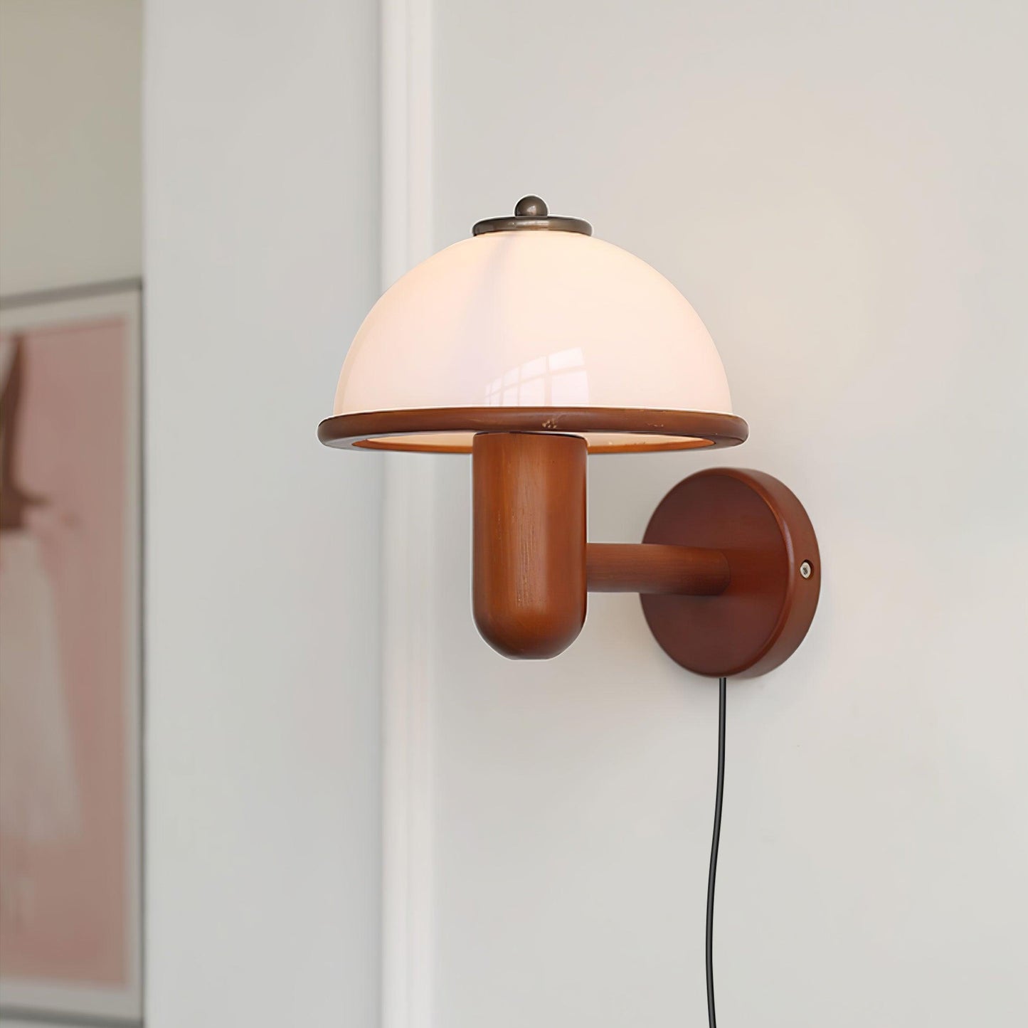 Frendorf | AetherWood Pilz Holz Wandleuchte | Handgefertigt | Rustikales Design | Wandbeleuchtung für Wohnzimmer & Schlafzimmer