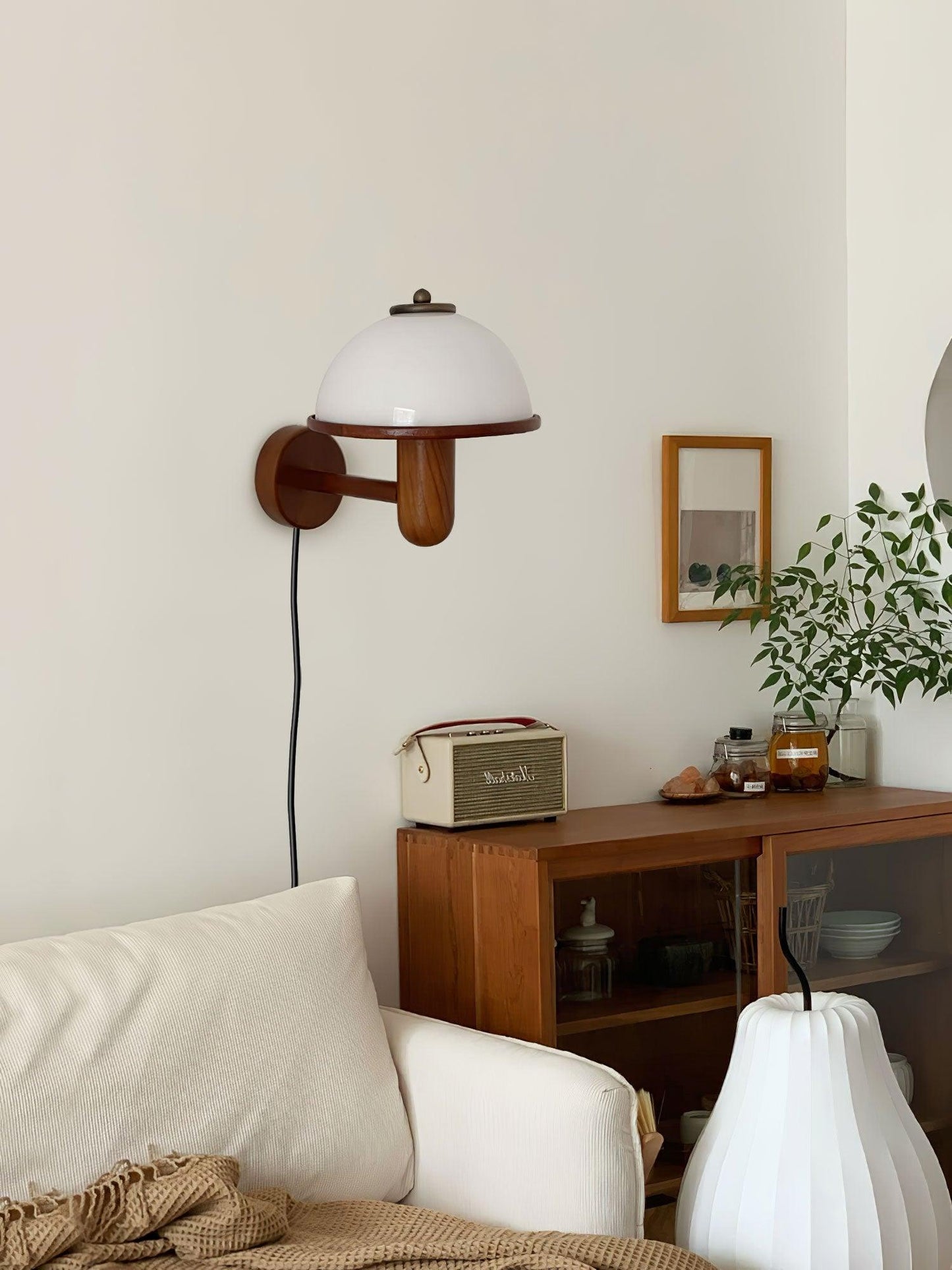 Frendorf | AetherWood Pilz Holz Wandleuchte | Handgefertigt | Rustikales Design | Wandbeleuchtung für Wohnzimmer & Schlafzimmer
