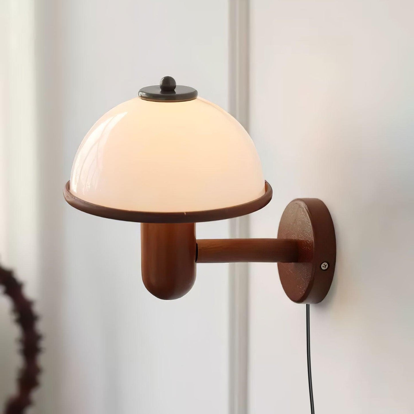 Frendorf | AetherWood Pilz Holz Wandleuchte | Handgefertigt | Rustikales Design | Wandbeleuchtung für Wohnzimmer & Schlafzimmer