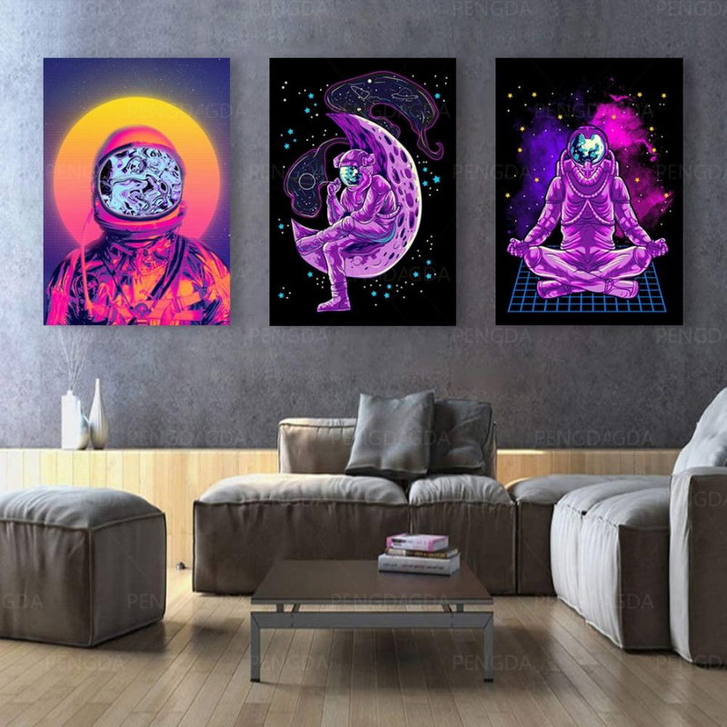Vaporwave Astronaut - Leinwand Wandkunst Gemälde