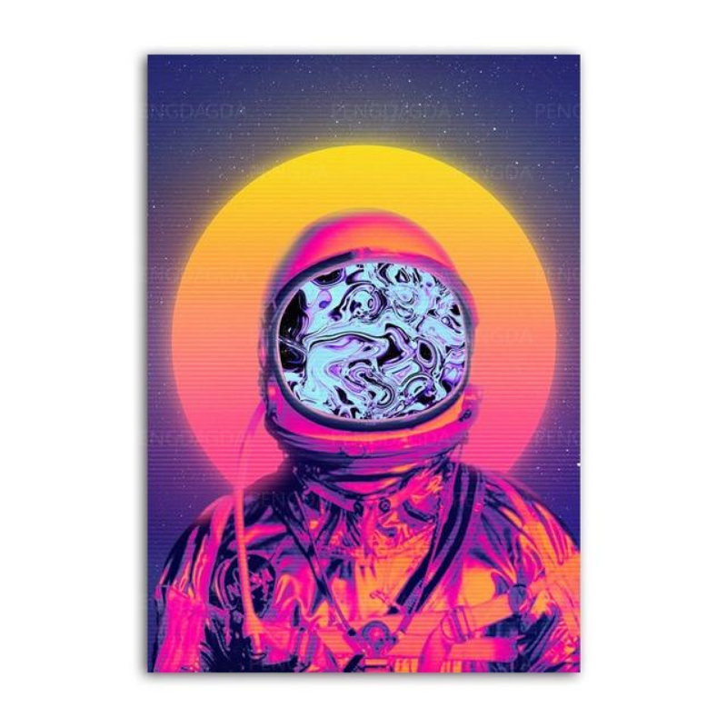 Vaporwave Astronaut - Leinwand Wandkunst Gemälde