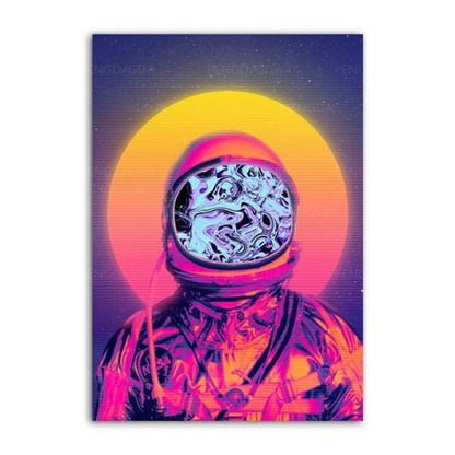 Vaporwave Astronaut - Leinwand Wandkunst Gemälde