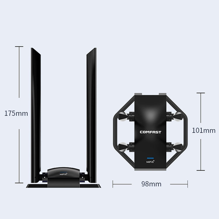 Frendorf | COMFAST CF-966AX Free-drive Dual Band 1800Mbps USB3.0 Hochleistungs-Wireless WiFi 6 Adapter