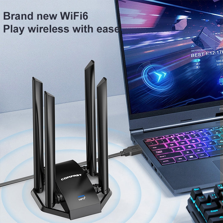 Frendorf | COMFAST CF-966AX Free-drive Dual Band 1800Mbps USB3.0 Hochleistungs-Wireless WiFi 6 Adapter