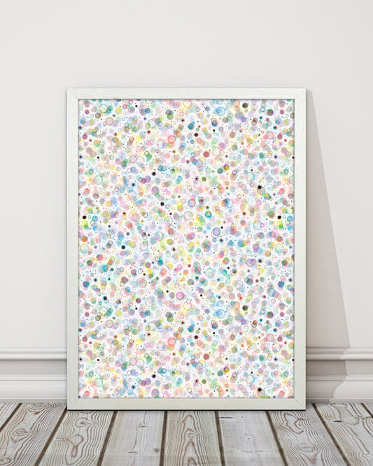 Cosmic Bubbles Buntfarbige Abstrakte Kunstdruck