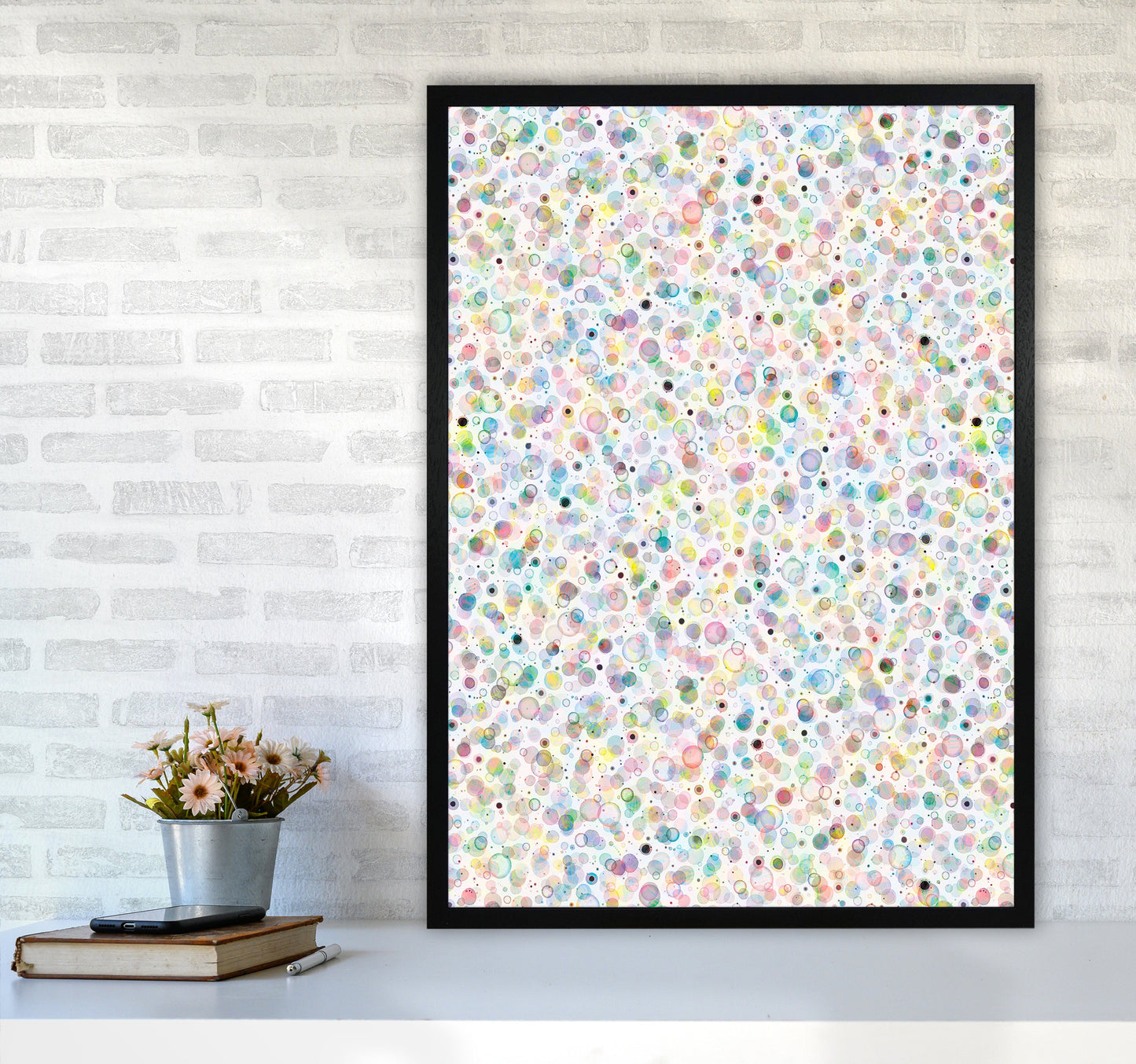 Cosmic Bubbles Buntfarbige Abstrakte Kunstdruck