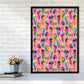 Cute Ice Creams Kids Pink Abstract Art Print