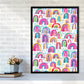 Niedliches Aquarell Regenbögen Abstract Art Print