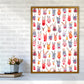 Niedliche Winter-Rehe Kinder Abstract Kunstdruck