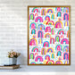 Niedliches Aquarell Regenbögen Abstract Art Print