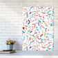 Curly und Zickzack-Streifen Weiß Abstract Kunst Druck