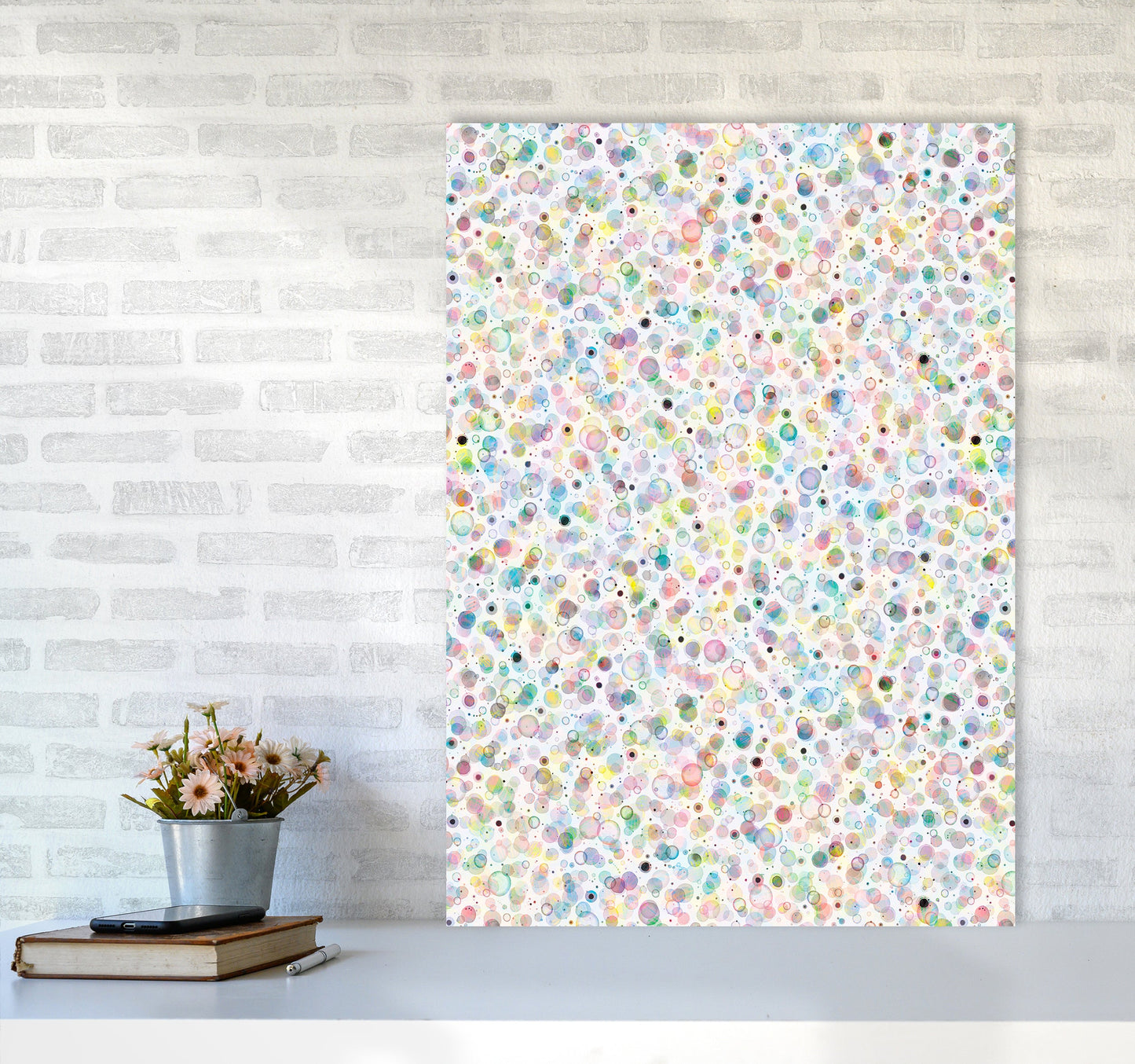 Cosmic Bubbles Buntfarbige Abstrakte Kunstdruck