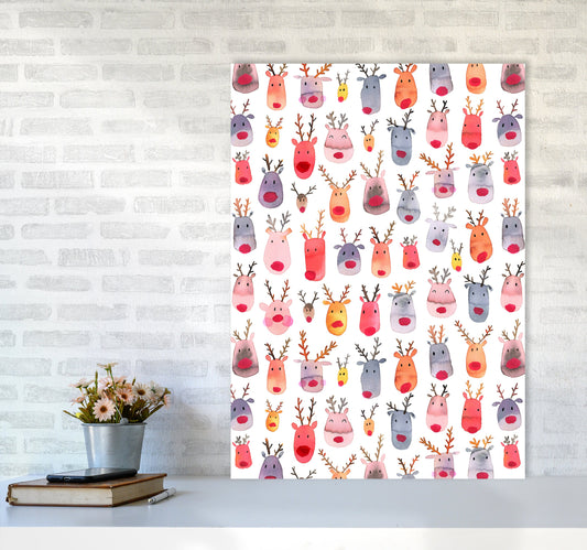 Niedliche Winter-Rehe Kinder Abstract Kunstdruck