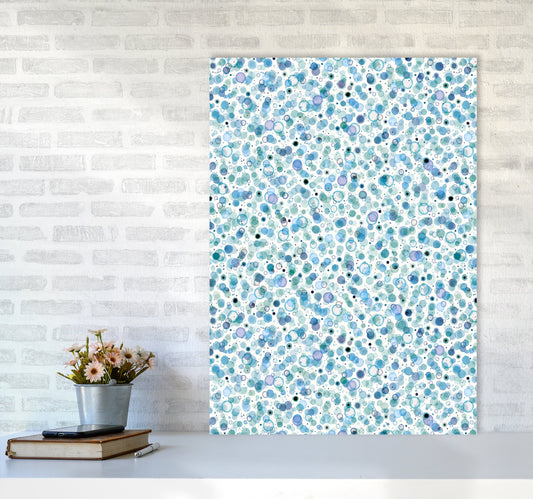 Cosmic Bubbles Blaue Abstrakte Kunstgrafik