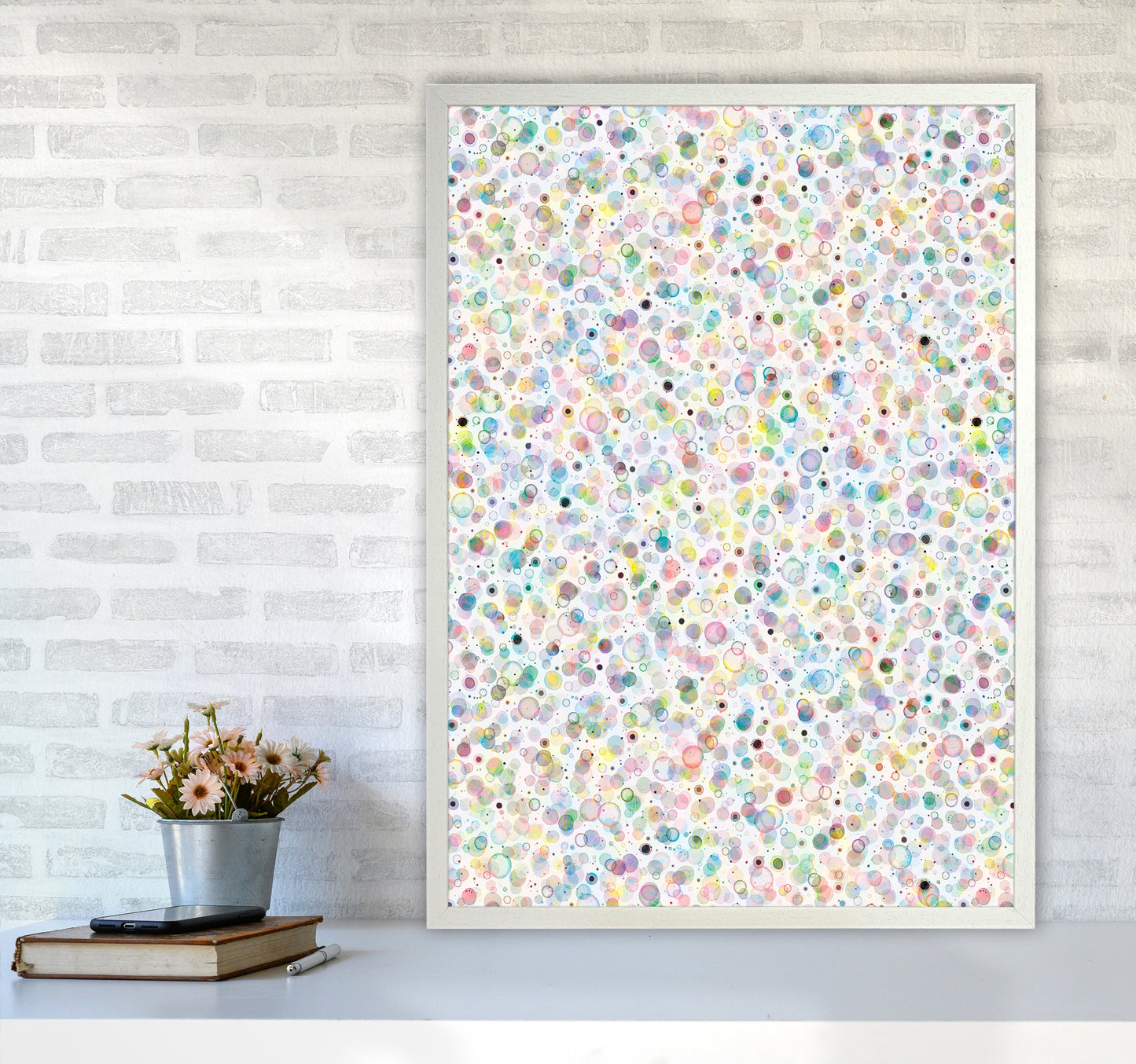 Cosmic Bubbles Buntfarbige Abstrakte Kunstdruck