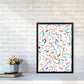 Curly und Zickzack-Streifen Weiß Abstract Kunst Druck