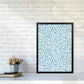 Cosmic Bubbles Blaue Abstrakte Kunstgrafik