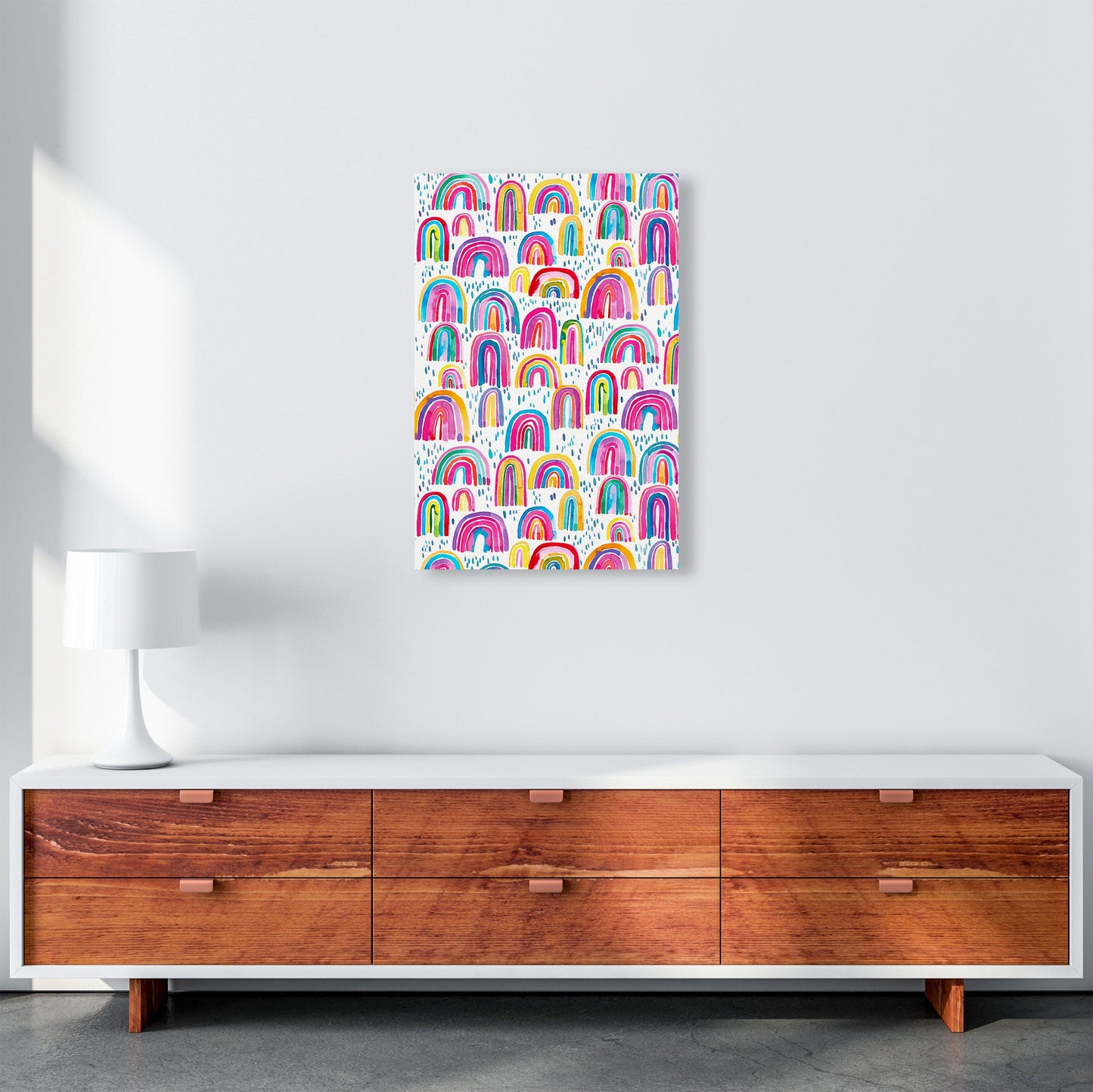 Niedliches Aquarell Regenbögen Abstract Art Print