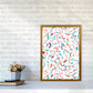 Curly und Zickzack-Streifen Weiß Abstract Kunst Druck