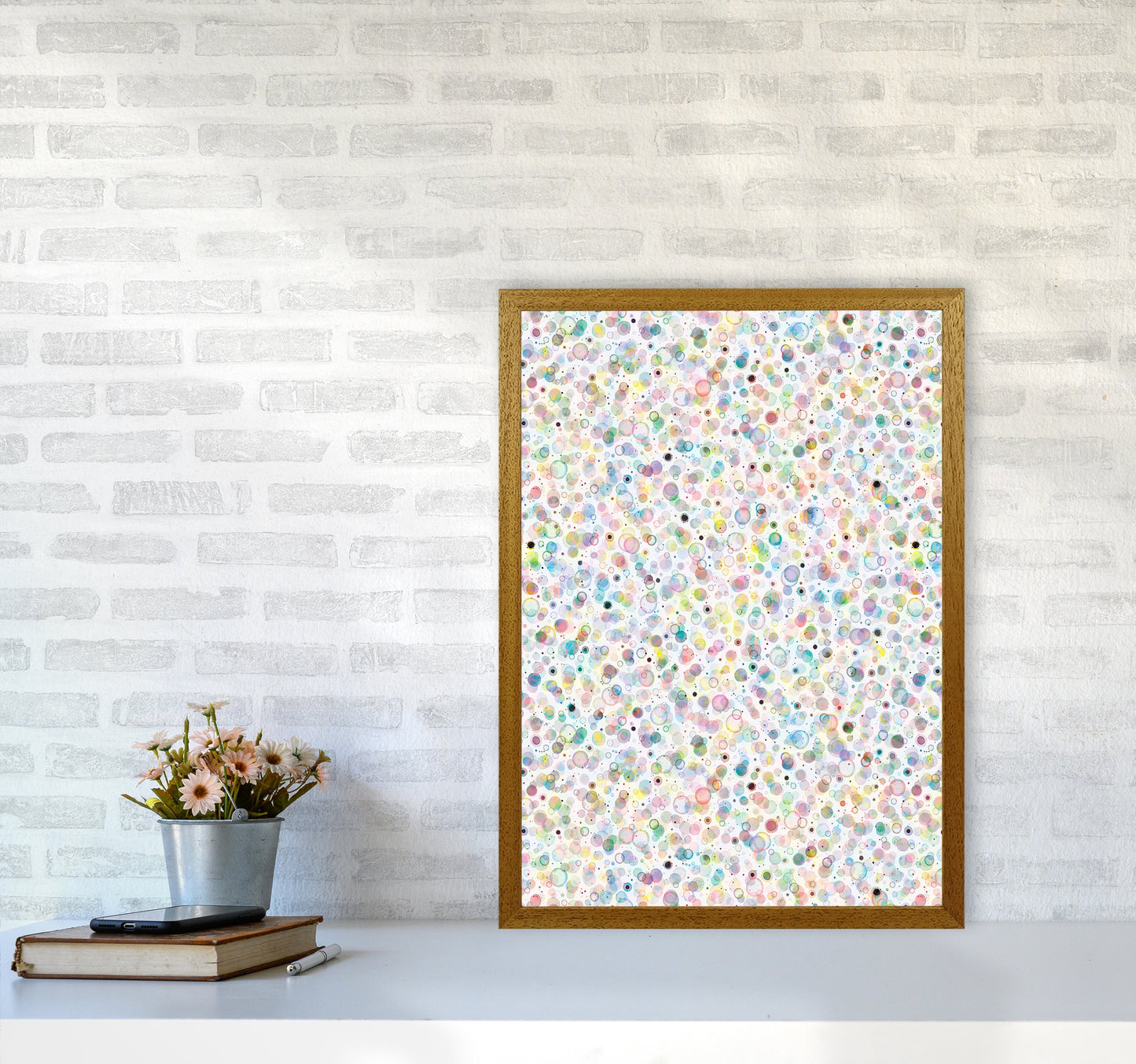 Cosmic Bubbles Buntfarbige Abstrakte Kunstdruck