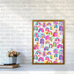 Niedliches Aquarell Regenbögen Abstract Art Print