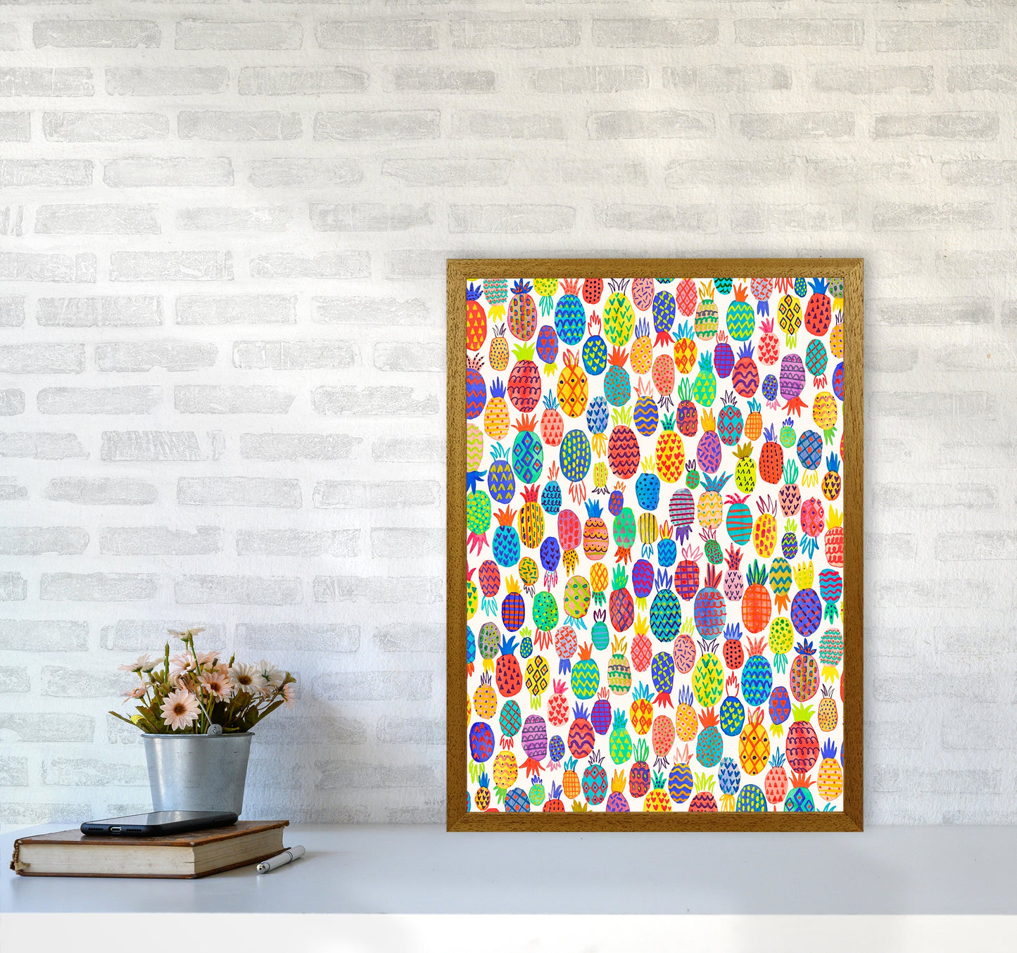 Niedliche Ananas Abstract Kunst Druck